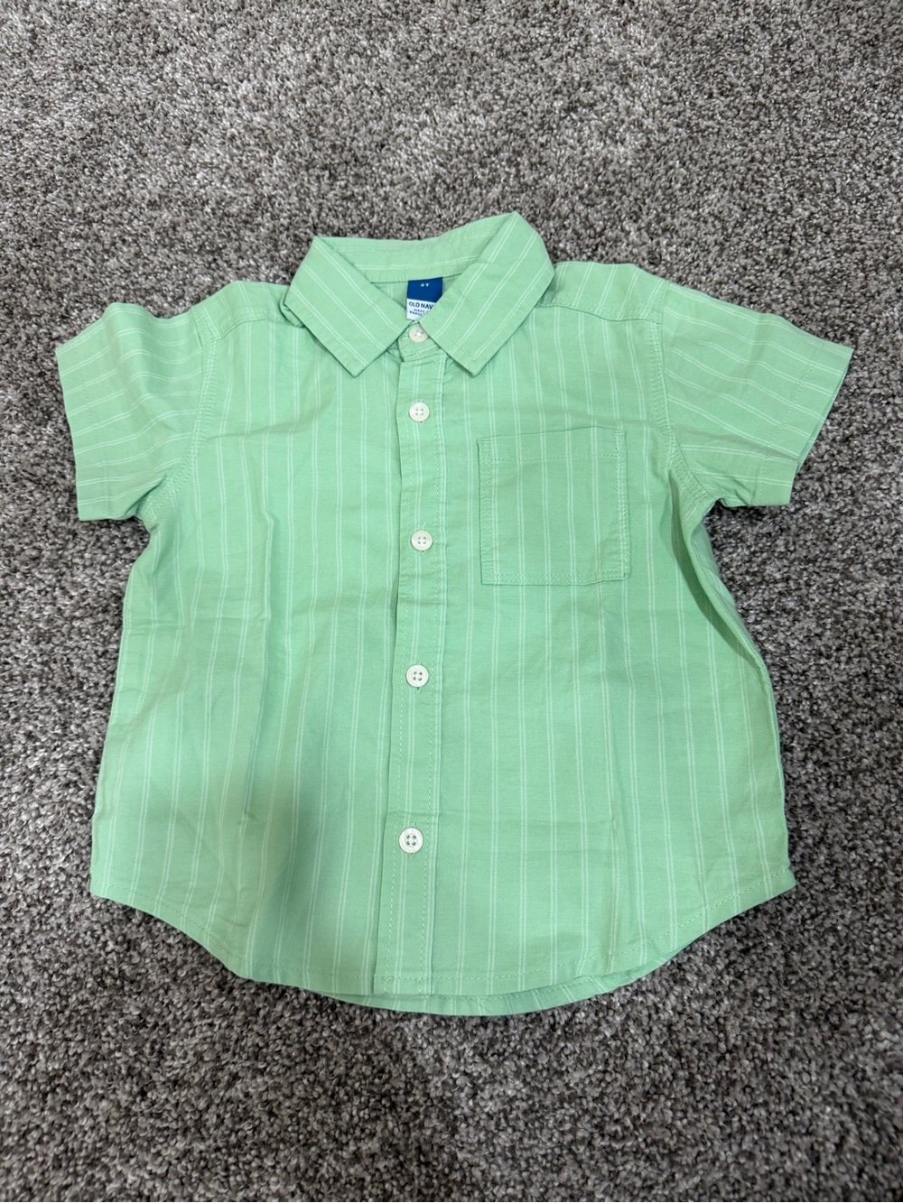 Old Navy Light Green Short-Sleeve Button Down Shirt